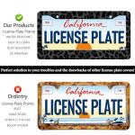 Black Leopard Print License Plate Frames - 2 Pack Animal Cheetah Print License Plate Holder Covers, Aluminum Metal Rust-Proof Waterproof Car Tag Frame with Screws Fasteners Caps
