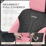 Coverado Automotive Seat Covers Full Set, Luxury Car Seat Covers, Leather Seat Covers, Mesh Design, Pink Driver Seat Protectors, Universal Fit for SUVs, Trucks, Sedans