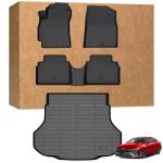 Floor Mats for 2021-2024 2025 Hyundai Elantra & Elantra N (Not for Hybrid), All Weather TPE Cargo Mat Floor Liners with 1st & 2nd Row Car Mats and Trunk Floor Mat