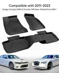 Car Floor Mat for Dodge Charger: All Weather Liner Custom Fit Chrysler 300 RWD 2011 2012 2013 2014 2015 2016 2017 2018 2019 2020 2021 2022 2023 RT Scat Pack SXT GT SRT Front Rear Full Set Accessories