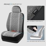 Road Comforts Baja Blanket Seat Covers Gray Diamond Bucket Seat Covers Low Back - Jacquard Fabric, Airbag Compatible, Universal Fit for Cars, Trucks, SUVs, and Vans