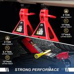 Auto Dynasty 2 Ton Floor Jack with Jack Stands, Heavy Duty Steel Hydraulic Racing Floor Jack with Single Piston Quick Lift Pump, Hydraulic Trolley Service Car Jack, Red/Black
