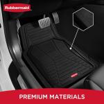 Rubbermaid Car Mat Full Set All-Weather Heavy-Duty 4 Pieces– Trim-to-Fit Universal Car Mats Full Set – Waterproof Rubber Floor Liners for Most Trucks, SUVs, Vans, and Sedans-Black