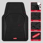 Rubbermaid Car Mat Full Set All-Weather Heavy-Duty 4 Pieces– Trim-to-Fit Universal Car Mats Full Set – Waterproof Rubber Floor Liners for Most Trucks, SUVs, Vans, and Sedans-Black