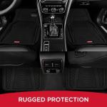 Rubbermaid Car Mat Full Set All-Weather Heavy-Duty 4 Pieces– Trim-to-Fit Universal Car Mats Full Set – Waterproof Rubber Floor Liners for Most Trucks, SUVs, Vans, and Sedans-Black