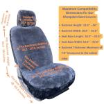Genuine Sheepskin Seat Cover Lambskin Seat Cover Winter Car Seat Cover Lambs Wool Sheep Skin Fuzzy Shearling Car Accessories with Curve Patten (Gray with bit of Bluish Tint)