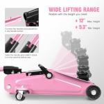 PM PERFORMOTOR Low Profile Hydraulic Trolley Service/Floor Jack, 1.5 Ton (3000 lbs) Capacity, Lifting Range 5.3"-12",Pink,PM-TOL-FJ15-PK