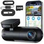 AVAPOW 4K Dash Cam Front for Cars, Free Hardwire Kit & 64GB Sd Card Included – WiFi 6, App Control, UHD 2160P, Built-in G-Sensor, Loop Recording, Night Vision, 170° Wide Angle, 24H Parking, WDR