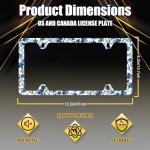 Blue Boho Flowers License Plate Frame Cute Floral License Plate Personalise Auto Parts for Men Women Car Decoration Stainless Steel Funny License Plate Holder with Screws 12.2" x 6.2"