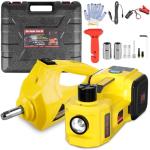 Electric Car Jack, 5 Ton 12V Digital Display Electric Jack for Car with E-Impact Wrench, Tire Inflator Pump and LED Light, (Lifting Range: 6.1~17.7 Inch) for Sedan, SUV, Truck Tire Change Replacement