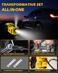 Electric Car Jack, 5 Ton 12V Digital Display Electric Jack for Car with E-Impact Wrench, Tire Inflator Pump and LED Light, (Lifting Range: 6.1~17.7 Inch) for Sedan, SUV, Truck Tire Change Replacement