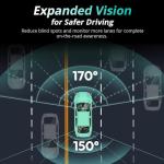 BOTSLAB 4K Dash Cam Front and Rear, STARVIS 2 Sensor, Voice Control, 64GB Card Included, 5GHz WiFi Dashcam Front and Rear Camera, Built in GPS, WDR Night Vision, 170°Wide Angle, 24H Parking Mode