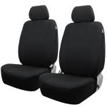 Champlus Car Seat Covers, Canvas Seat Protectors for Two Front Seats, Universal Fits Sedan Cars, SUVs, Trucks, and Mini Vans, Airbag Compatible, Quick Install, Set of 2, Black