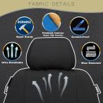 Champlus Car Seat Covers, Canvas Seat Protectors for Two Front Seats, Universal Fits Sedan Cars, SUVs, Trucks, and Mini Vans, Airbag Compatible, Quick Install, Set of 2, Black