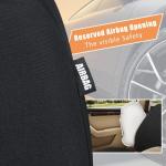 Champlus Car Seat Covers, Canvas Seat Protectors for Two Front Seats, Universal Fits Sedan Cars, SUVs, Trucks, and Mini Vans, Airbag Compatible, Quick Install, Set of 2, Black