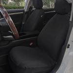 Champlus Car Seat Covers, Canvas Seat Protectors for Two Front Seats, Universal Fits Sedan Cars, SUVs, Trucks, and Mini Vans, Airbag Compatible, Quick Install, Set of 2, Black