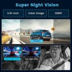 360 Degree View 4 Channel Dash Cam Front and Rear Inside Left Right, 3 Inch 1080P Dash Camera for Cars, Dash Car Camera with Super Night Vision, Motion Detection, Loop Recording, G-Sensor