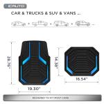 PIC AUTO Heavy Duty Rubber Floor Mats, Blue Aluminum Film Car Mats Set, Front and Rear Car Mats with Anti-Slip Backing, All Weather Protection, Trim-to-Fit for Automotive SUV, Sedan, Van