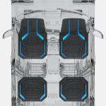 PIC AUTO Heavy Duty Rubber Floor Mats, Blue Aluminum Film Car Mats Set, Front and Rear Car Mats with Anti-Slip Backing, All Weather Protection, Trim-to-Fit for Automotive SUV, Sedan, Van