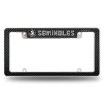 Rico Industries NCAA Florida State Seminoles Carbon Fiber 12" x 6" Chrome All Over Automotive License Plate Frame for Car/Truck/SUV