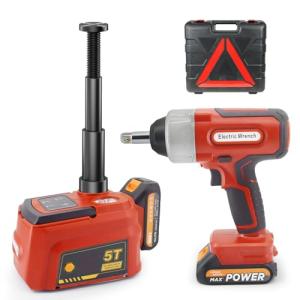 E-HEELP Electric Car Jack Kit Battery-Powered, 5Ton 21V Cordless Car Hydraulic Jack with 4.0Ah Battery & Remote Control, Portable Emergency Tire Change Tool for Sedan SUV MPV Pickup