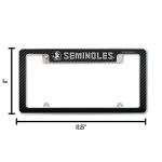 Rico Industries NCAA Florida State Seminoles Carbon Fiber 12" x 6" Chrome All Over Automotive License Plate Frame for Car/Truck/SUV