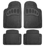 FH Group Automotive Floor Mats Heavy Duty Footprint Design Rubber Floor Mats for Cars,Universal Fit Full Set,Climaproof Floor Mats Trimmable Floor Mats for Most Sedan, SUV, Truck Floor Mats Black