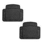 FH Group Automotive Floor Mats Heavy Duty Footprint Design Rubber Floor Mats for Cars,Universal Fit Full Set,Climaproof Floor Mats Trimmable Floor Mats for Most Sedan, SUV, Truck Floor Mats Black