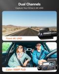 WOLFBOX i07 3 Channel Dash Cam Built-in WiFi GPS, 4K Dash Camera Front and Inside, 1440P+1080P+1080P Triple Car Camera with 3" LCD Screen, 32GB Card Included, IR Night Vision, 24H Parking Mode