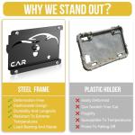 Eozvou License Plate Holder Compatible with Honda CR-V/HR-V/Insight/Odyssey/Passport/Pilot/Prelude, No Drill & Anti-Theft Front License Plate Frame with Screws, Front Grille & Bumper Mount