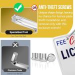 Eozvou License Plate Holder Compatible with Honda CR-V/HR-V/Insight/Odyssey/Passport/Pilot/Prelude, No Drill & Anti-Theft Front License Plate Frame with Screws, Front Grille & Bumper Mount