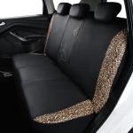 Flying Banner Butterfly car seat Covers ful Set Fashion Universal Lady Woman Female Rear Bench Split Colorized (Full Set - Faux Leather, Leopard Brown)