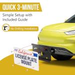 Eozvou License Plate Holder Compatible with Honda CR-V/HR-V/Insight/Odyssey/Passport/Pilot/Prelude, No Drill & Anti-Theft Front License Plate Frame with Screws, Front Grille & Bumper Mount