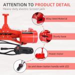 EFFIROSO Premium 10 in 1 Electric Scissor Jack Enhanced Safety 3 Ton Car Jack Kit Automatic 12V Tire Repair Kit for Sedans SUV Tire Replacement