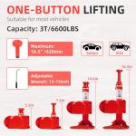 EFFIROSO Premium 10 in 1 Electric Scissor Jack Enhanced Safety 3 Ton Car Jack Kit Automatic 12V Tire Repair Kit for Sedans SUV Tire Replacement