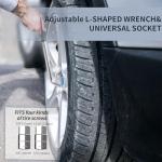 EFFIROSO Premium 10 in 1 Electric Scissor Jack Enhanced Safety 3 Ton Car Jack Kit Automatic 12V Tire Repair Kit for Sedans SUV Tire Replacement