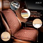 IVICY Faux Suede Front Car Seat Cover – Durable, Non-Slip Seat Protector for Cars – 1 Unit, Brown