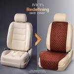 IVICY Faux Suede Front Car Seat Cover – Durable, Non-Slip Seat Protector for Cars – 1 Unit, Brown