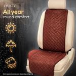 IVICY Faux Suede Front Car Seat Cover – Durable, Non-Slip Seat Protector for Cars – 1 Unit, Brown