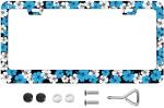 Hawaiian Flower Hibiscus License Plate Frames, Rust-Proof Stainless Steel Screws, Caps Included Personalized Cover for Women and Men Decorate Car with 12.3x6.3 Inch License Plate Holder -DATANSEN