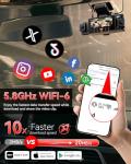 IIWEY N6 360° Dash Cam 4 Channel, 5.8G WiFi-6 (up to 20MB/s) with App, Free 128GB Card, FHD Front & Rear Inside Dash Cam for Car, 8 IR Lights Night Vision, GPS, 24/7 Parking Mode, G-Sensor