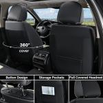 Coverado Seat Covers, Car Seat Covers Full Set, Leather Seat Covers for Cars, Automotive Seat Covers Car Seat Protector Car Accessories Fit for Most Sedans SUV Pick-up Truck(Black&Beige)