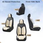Coverado Seat Covers, Car Seat Covers Full Set, Leather Seat Covers for Cars, Automotive Seat Covers Car Seat Protector Car Accessories Fit for Most Sedans SUV Pick-up Truck(Black&Beige)