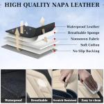 Coverado Seat Covers, Car Seat Covers Full Set, Leather Seat Covers for Cars, Automotive Seat Covers Car Seat Protector Car Accessories Fit for Most Sedans SUV Pick-up Truck(Black&Beige)