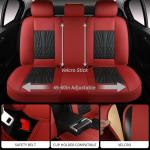 MINGBRON Leather Car Seat Covers,Car Seat Protector Waterproof,Seat Covers Full Set, Car Seat Protectors 5 Seats,Automotive Seat Covers Fit Most Cars Wine Red
