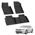 LASFIT Floor Mats for Hyundai Sonata Gas & Hybrid 2019 2018 2017 2016 2015 & KIA Optima 2016-2020, All Weather TPE Custom Fit Car Accessories Floor Liners 1st & 2nd Row Car Mats, Black