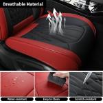 MINGBRON Leather Car Seat Covers,Car Seat Protector Waterproof,Seat Covers Full Set, Car Seat Protectors 5 Seats,Automotive Seat Covers Fit Most Cars Wine Red