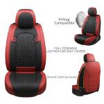 MINGBRON Leather Car Seat Covers,Car Seat Protector Waterproof,Seat Covers Full Set, Car Seat Protectors 5 Seats,Automotive Seat Covers Fit Most Cars Wine Red