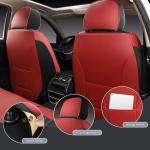MINGBRON Leather Car Seat Covers,Car Seat Protector Waterproof,Seat Covers Full Set, Car Seat Protectors 5 Seats,Automotive Seat Covers Fit Most Cars Wine Red
