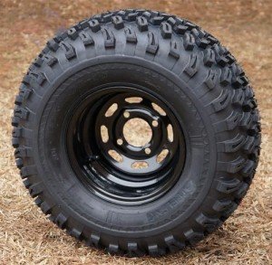 10" Black Steel Golf Cart Wheels with Tires Set